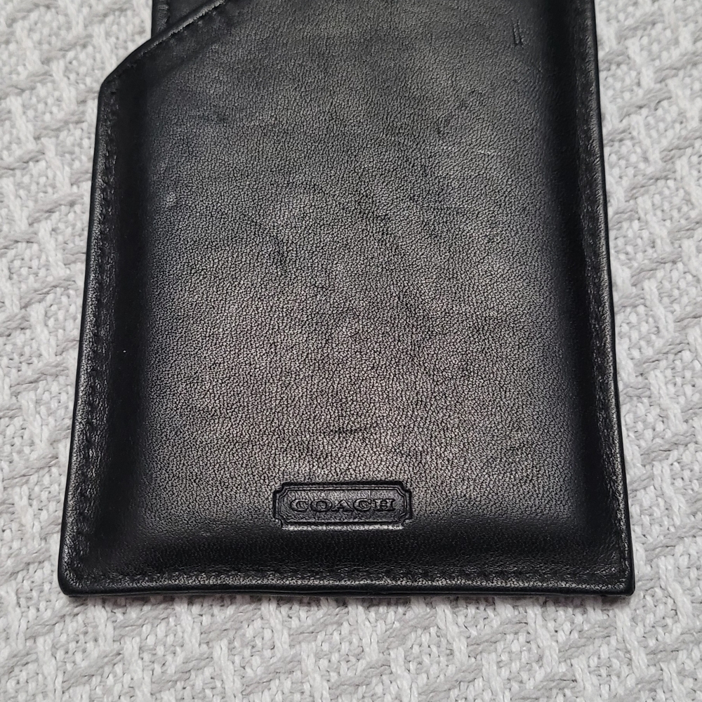 Coach Black Leather Mirror With Sleeve